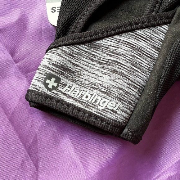 Harbinger Women FlexFit Leather Workout Weightlifting Strength Gloves Pad Grey - Picture 7 of 7